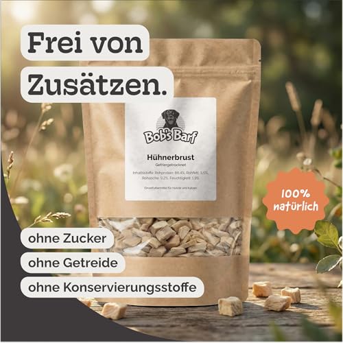 Hühnerbrustfilet Gefriergetrocknet für Hund und Katze, Proteinreich, Fettarm, Naturbelassen, Ohne Konservierungsstoffe, Premium Snack, Freeze Dried(1kg)