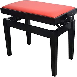 Stołek fortepianowy dla jednej osoby z regulowaną funkcją przechowywania stołka podnoszonego Pokrowiec na fortepian Akcesoria do pianina Ławki do fortepianu (kolor: czerwony, rozmi