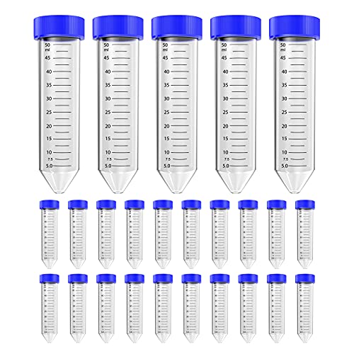 SimPure Conical Centrifuge Tubes 50mL, 500 PCS EO Sterile Polypropylene Leak-Proof Screw Caps, Plastic Graduated and Write Marks Lab Test Container, Non-pyrogenic, DNase/RNase Free, Human DNA-Free