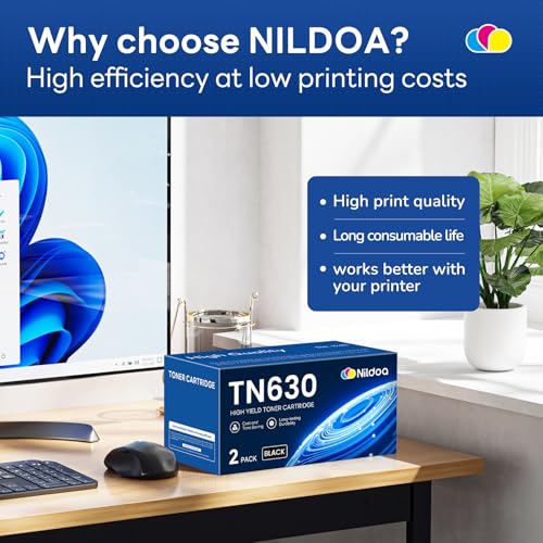 Image of TN630 Toner Cartridge Black Replacement for Brother TN-630 HL-L2300D HL-L2380DW HL-L2320D DCP-L2540DW MFC-L2700DW MFC-L2685DW Printer Ink, TN6302PK