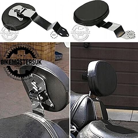BM UK | VS800 | Motorbike Chrome Rider Driver Seat Backrest Comfortable Back Support Seat Rest Pad - Suzuki VS800 | VS750 | VS700 | VS600 Intruder | S50 Boulevard (2, Semi-adjustable) Cover