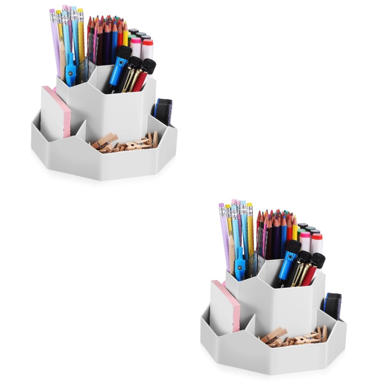 Porte-stylo rotatif OSALADI pot à crayons pivotant organiseur de bureau plastique pas cher