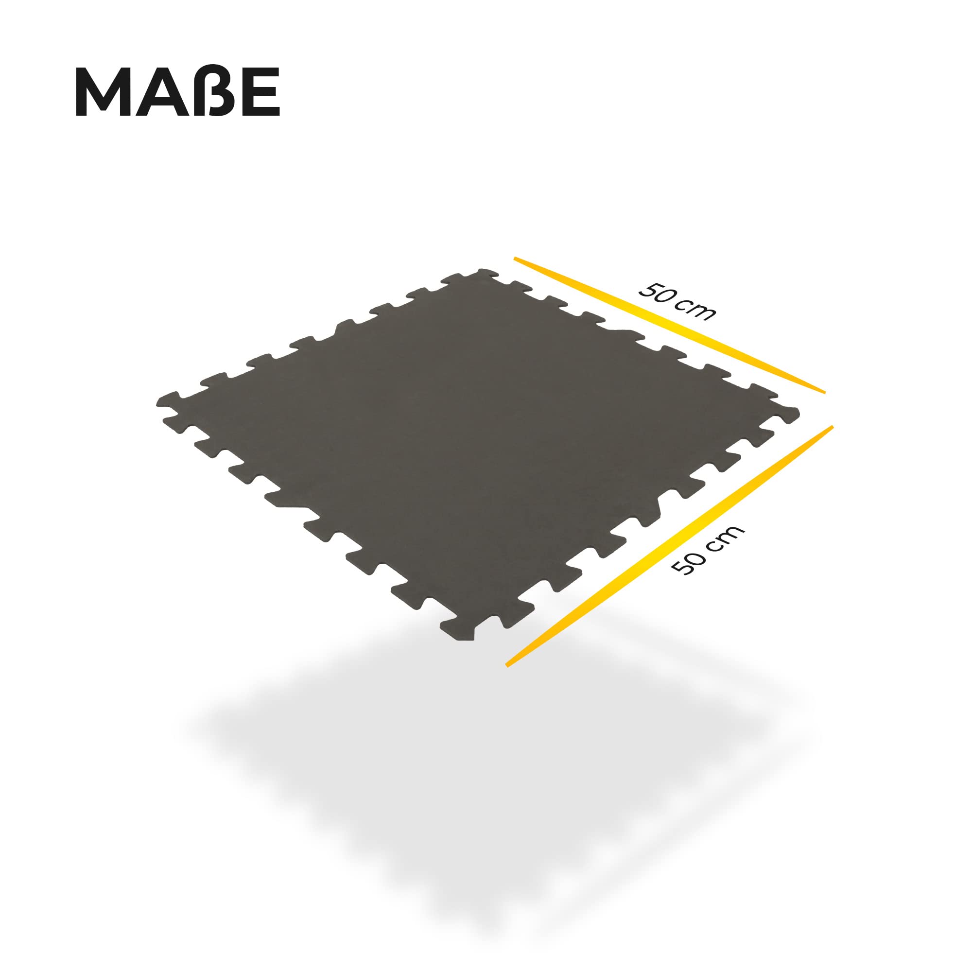 Bestlivings Mata ochronna do basenu (antracytowa), podkładka do ochrony basenu, 16 sztuk (50 x 50 x 0,4 cm), 4 m², wytrzymały system wtykowy