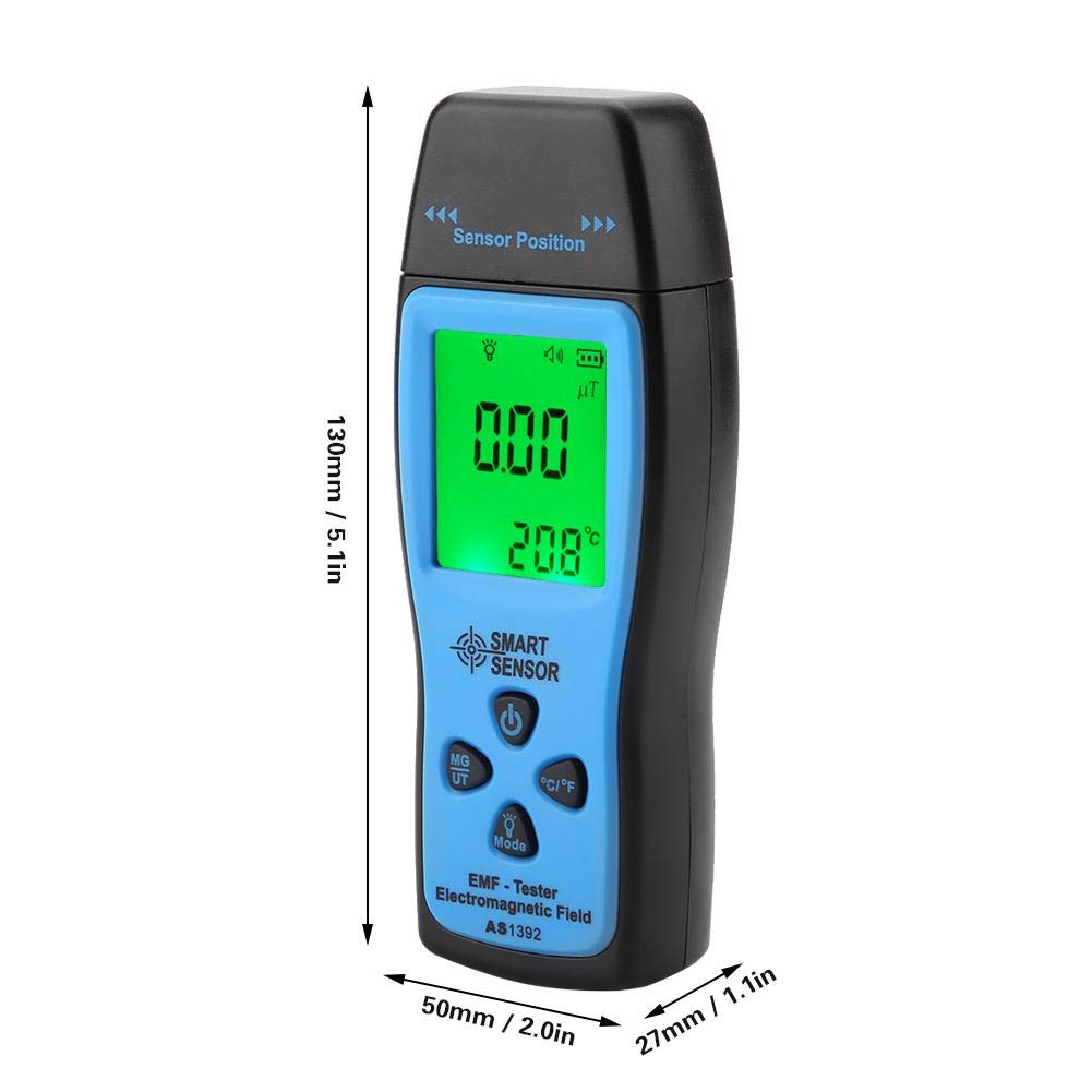 Fydun EMF Meter, AS1392 Mini Display LCD Rilevatore di radiazioni elettromagnetiche portatili