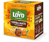 LOYD - Geschmack Der Welt - Yerba Mate Mandarine - 20 Pyramidenbeutel, Origeens Bio Tee mit Mandarinenschale, Erfrischt, Reich an Vitaminen & Antioxidantien, Enthält Koffein, Einfach Zuzubereiten, 34g