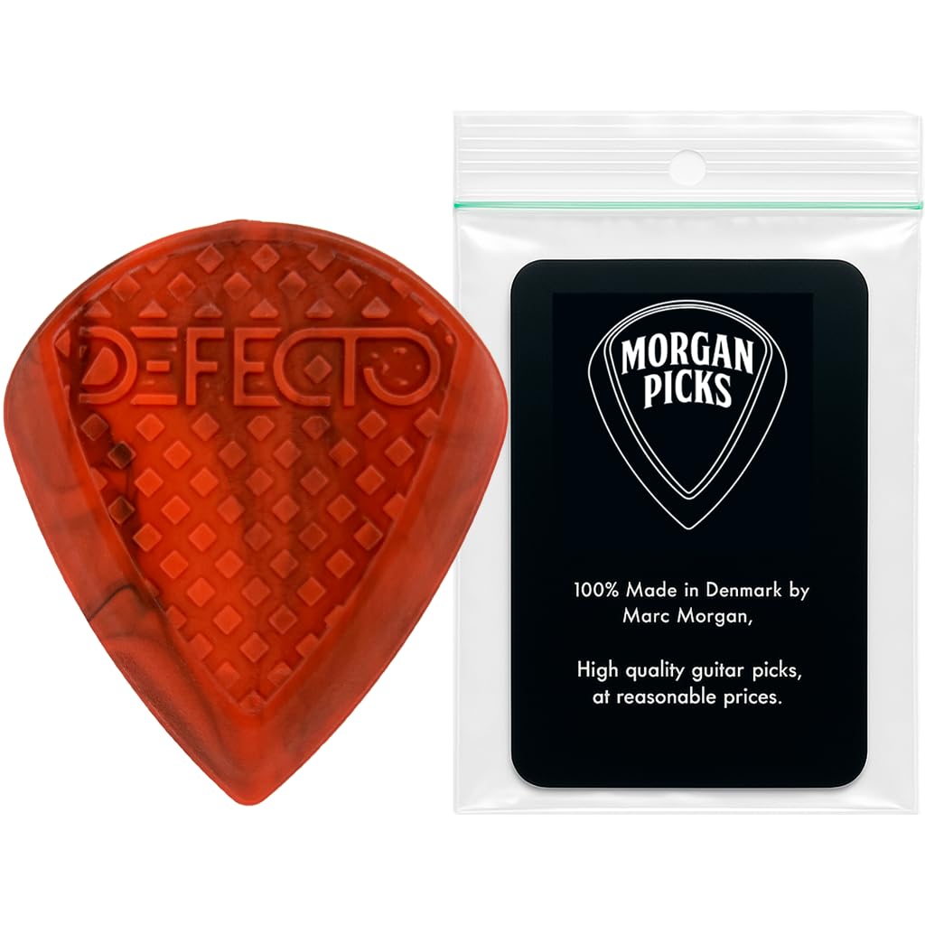 Defecto Plektrum – Signature Guitar Pick z lepszą przyczepnością – gitara do gitary w kolorze czerwonym/czarnym – kostka gitarowa z precyzyjną kontrolą – zaprojektowany z myślą o słońcu