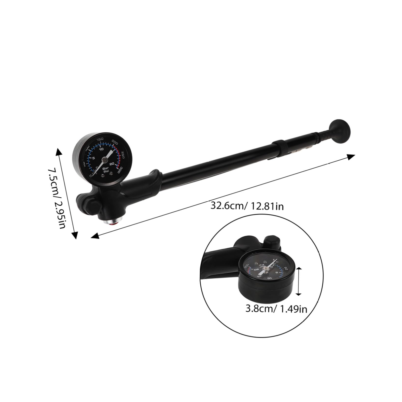 Mikikit Bomba de Suspensión para Bicicleta, Motocicleta y Balones, Bomba de Aire Portátil de Alta Presión con Diseño Compacto para Uso Hogar