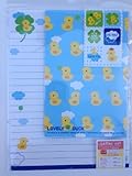 'Lovely Duck' Rubber Ducky Cute Japanese Writing Paper Stationery with Stickers and Envelopes