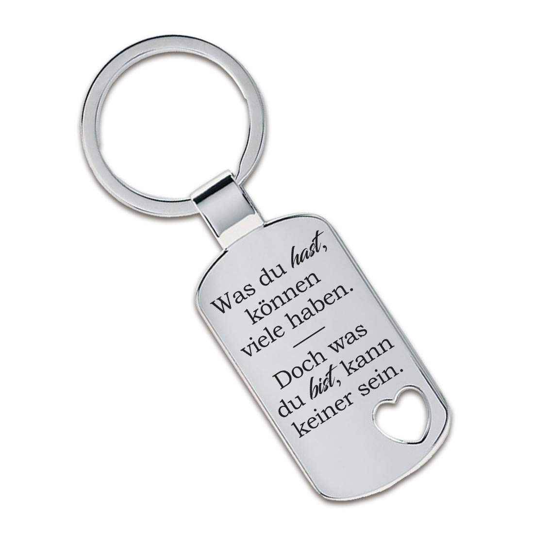 Lieblingsmensch Schlüsselanhänger – Graviert, Metall, Mit Textilband (9x3,5x0,8 Cm)