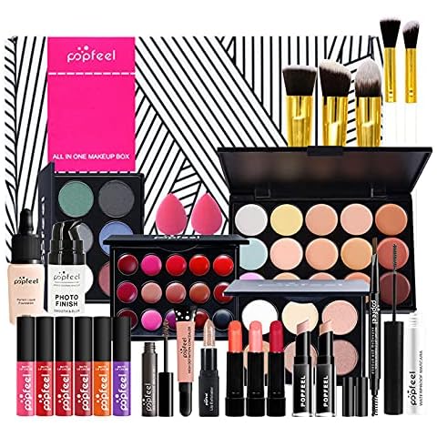 Professional Makeup Set,MKNZOME 29Pcs Cosmetic Make-up Starter Kit With Gift Box Portable Travel Make Up Palette Birthday Xmas Gift Set Full Sizes Eyeshadow Foundation Lip Gloss for Teenage & Adults Cover