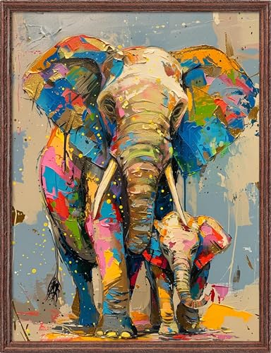 Image of Leczany Cross Stitch Stamped Kits for Adults Beginners Patterns Craft Kit Needlepoint Full Range of DIY Embroidery Kits Starter 11CT 3 Strands | Elephant Mother and Son 15.8x20.9 inches
