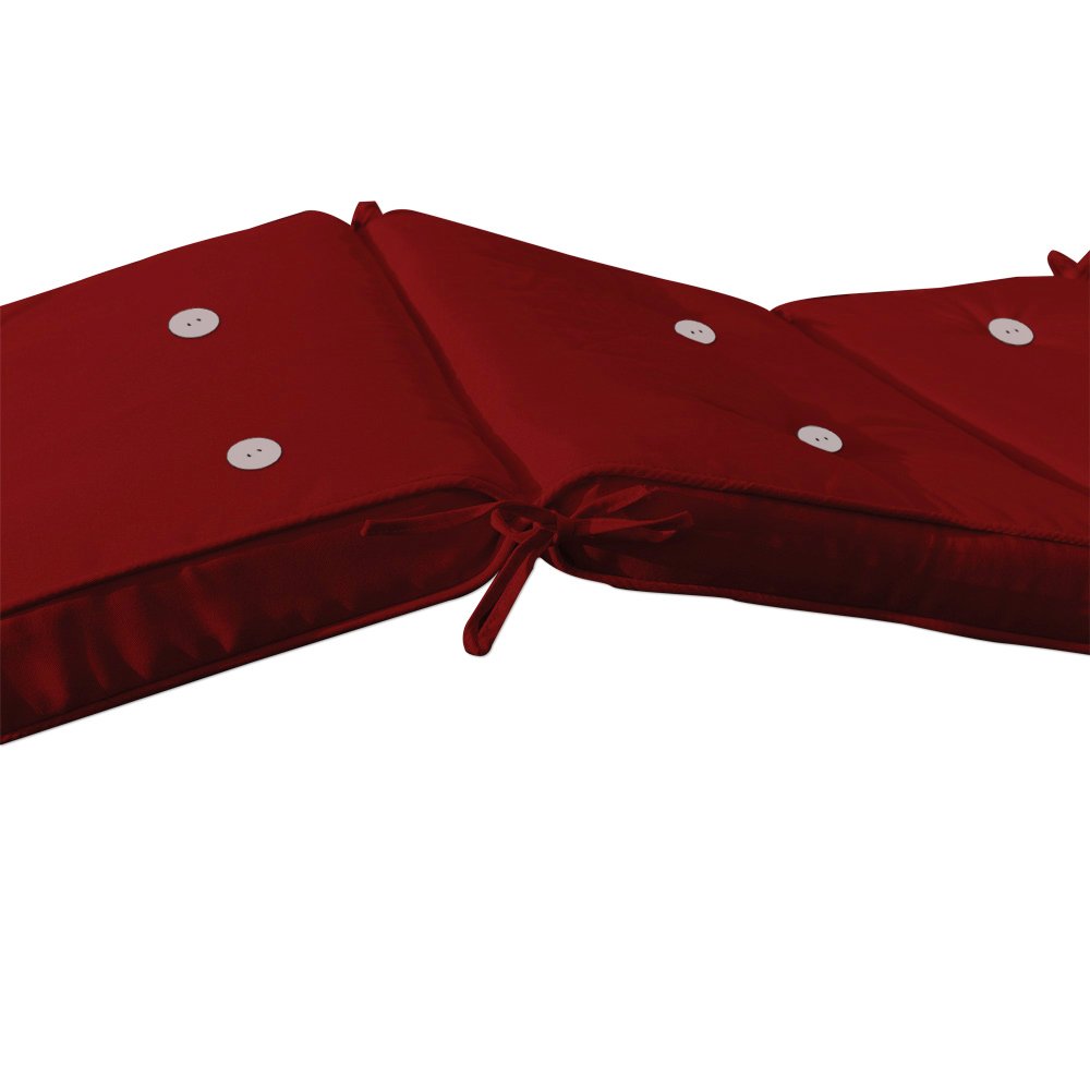 Casaria® Sonnenliege Holz inkl. Auflage Rot 320kg Belastbar 2 Personen Klappbar Gartenliege Räder 195x55cm Verstellbar Ablage Akazie Liege Terrasse Wetterfest