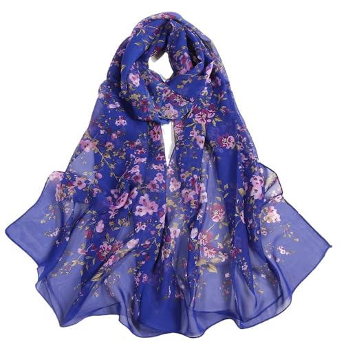 Fashion Fashion Print Long Scarves Plum Bossom Print Women Foulard Elegant Chiffon Scarf, Summer Trave