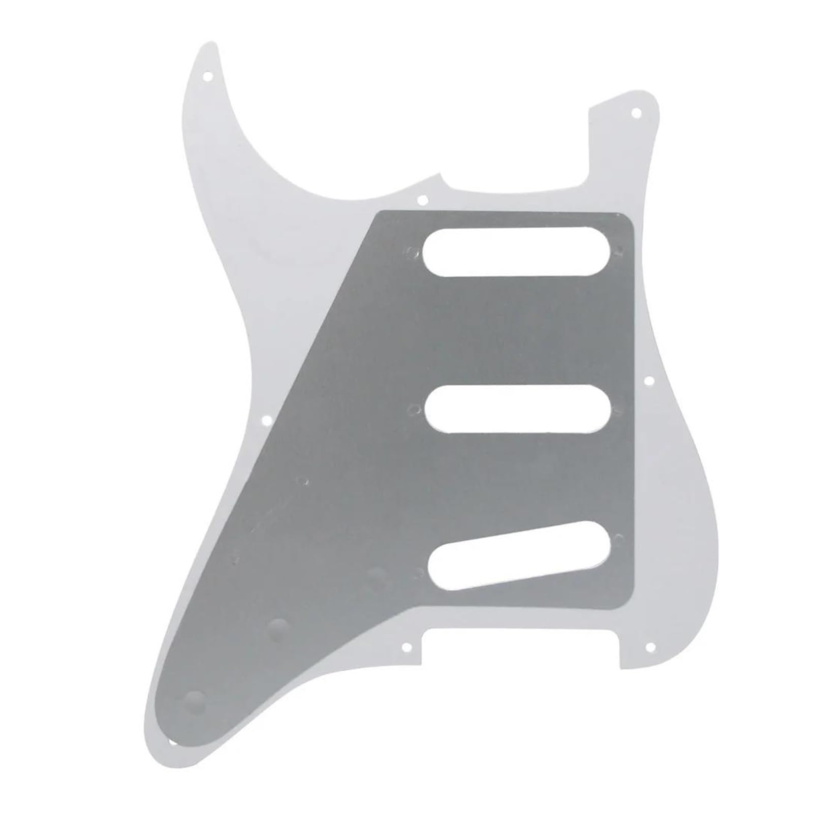 maskownica do gitary elektrycznej Zestaw 8 otworów ST SSS do gitary Pickguard i płyta tylna z 48/50/52mm osłonami przetworników, gałkami do gitary, przełącznikami i końcówkami Whammy Bar(Aged Pearl)