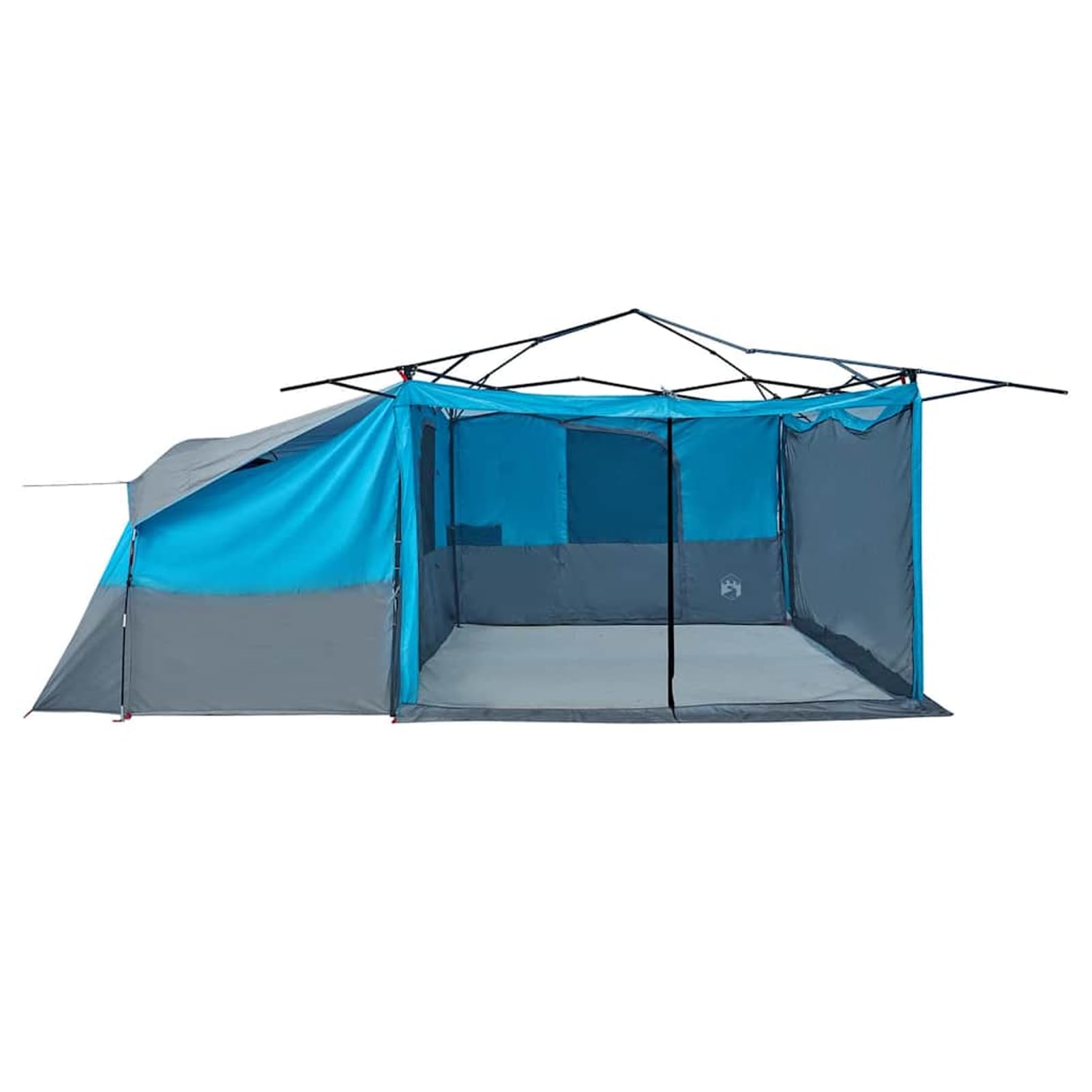 Homgoday Tenda Familiare 520x520x190 cm Blu - Taffet¨¤ 3 Stanze 8 Posti 2 Porte con E-Port per Campeggio e Gruppi