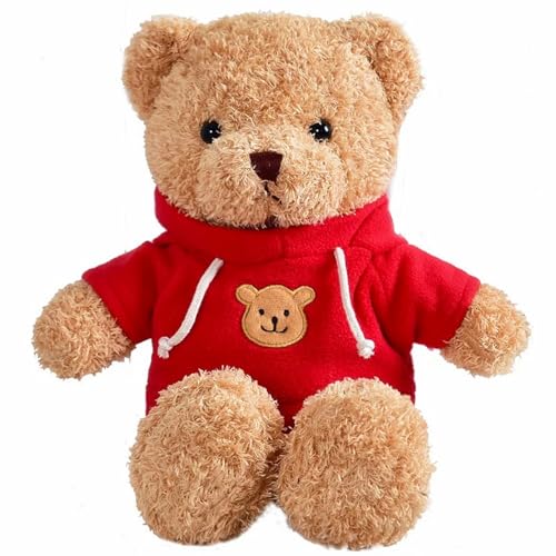 FAYUAKU 11.8' Teddy Bear Stuffed Animals Plush Bear Doll Kids Boys Girls Animal (Red Bear)