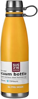 Fiaschetta, Thermos, Pallone Caffè, Pallone Sportivo, Tazza Sottovuoto, Acciaio Inossidabile 316, Materiale Sano, Per La Casa, Il Lavoro, Lo Sport, L'auto, Il Campeggio, I Viaggi. (Giallo,1100ML)