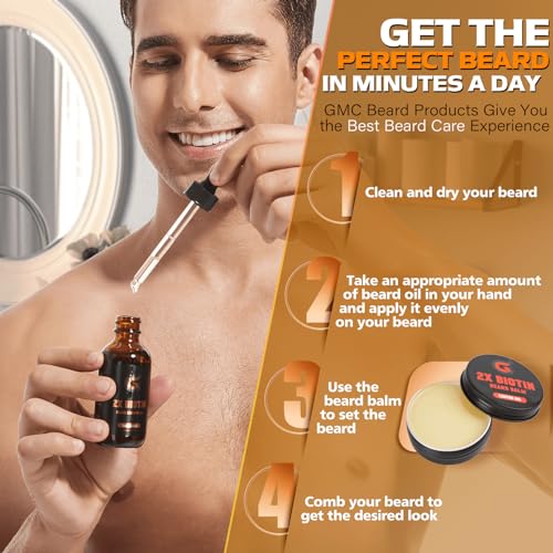 Gentrymancare 2X Biotin Beard Growth Oil - Natural Organic Leave In Conditioner & Softener - Mustache/Facial Hair Thickener thumb #6