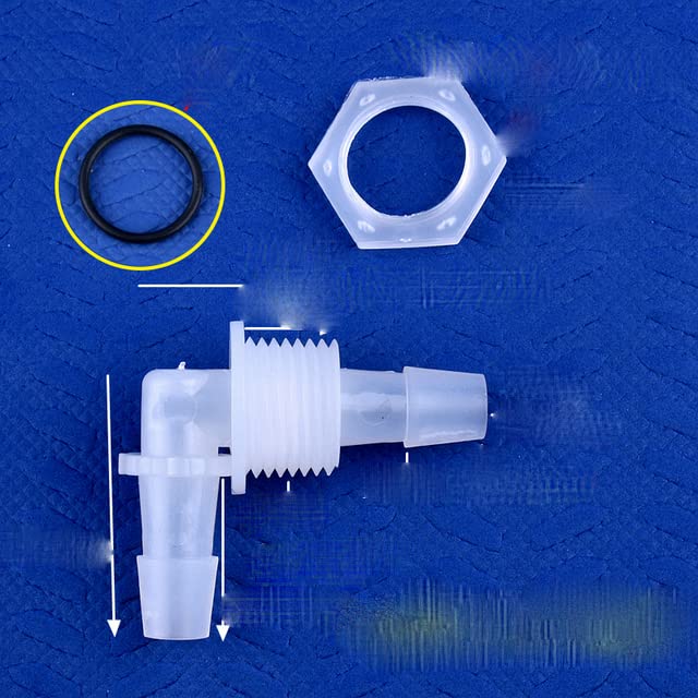 5~200 pz M6~G1/2 A 2.4-11.1mm PP Connettori A Gomito con Dado O-Ring Irrigazione Acquario Serbatoio Passa Attraverso Piastra Giunti per Tubi Flessibili-50 Set,9.5-G1I2-9.5