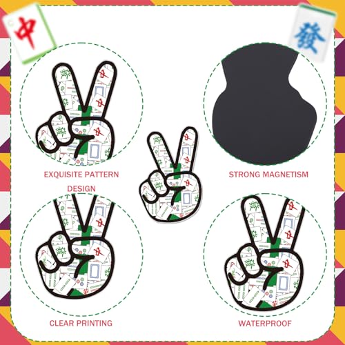 Set de 24 imanes decorativos de Mahjong para refrigerador miniatura 4
