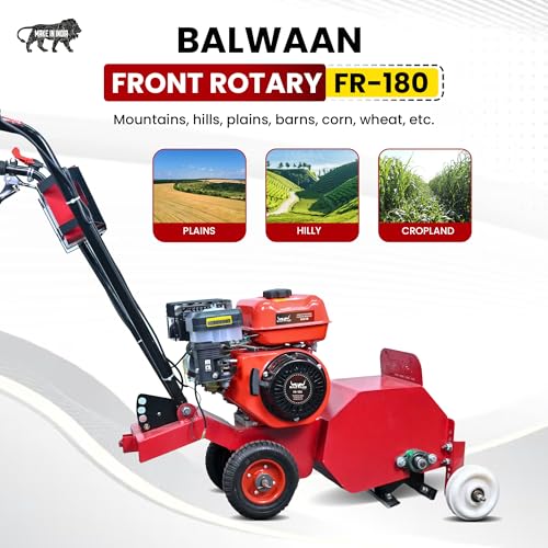 Image of Balwaan Krishi 7HP Petrol Engine BeltDriven Front Rotary Cultivator| FR-180