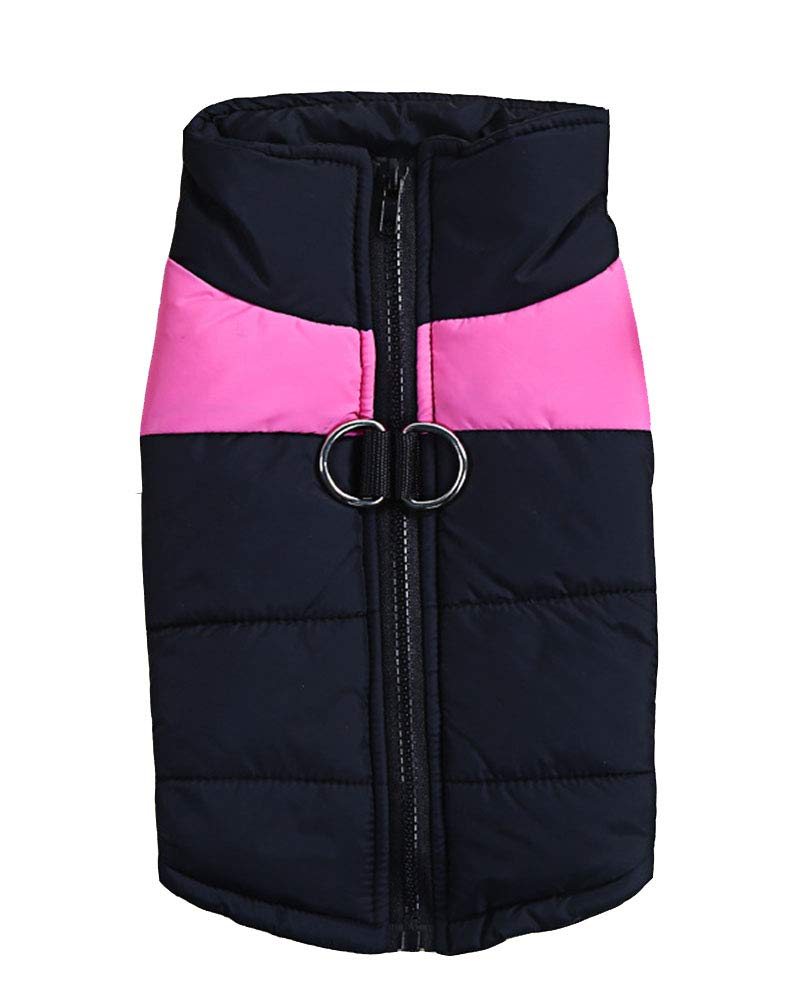 Waterproof Dog Coat Jacke Snowsuit Reflective Winter Warm Padded Vest Clothes for Small Medium Large Dogs Pink XL