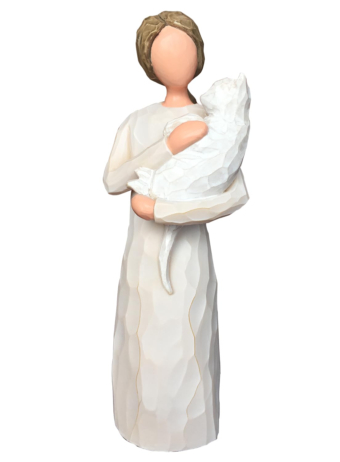 FRUMOASA White Cat Angel Figurine 6" Loss Cat Sympathy Memorial Gift Statue