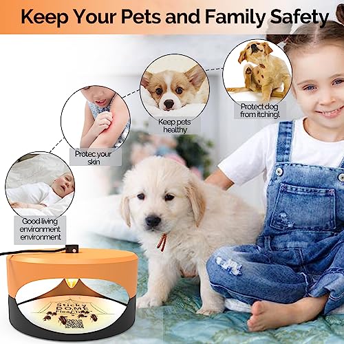 ASPECTEK 2 Stück Flohfalle & Bettwanzenfalle – Klebrige Kuppelfalle mit Fallenglühbirne und Klebepad, ideal für die Detektion von Bettwanzen in Wohnung und Schlafzimmer, geruchlos und ungiftig