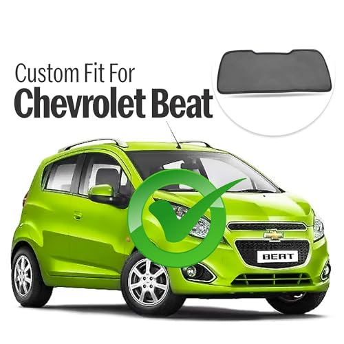 Image of Autofact Dicky Curtain for Chevrolet Beat | Custom Fit Rear Windshield Sunshade | Foldable Mesh | Privacy & Cooling Car Accessory | Car Rear Sun Shade UV Block Easy Install Durable Black Mesh