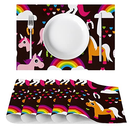 Set de table licorne arc-en-ciel finition durable haute qualite - 3