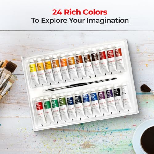 Image of Camel Artist Watercolor Tube - 24 Shades (9ML Each) | Vibrant Pigments for Rich Colors | Quick-Drying & Easy Blending | Perfect for Portraits, Landscapes & Florals | Multi Surface Use