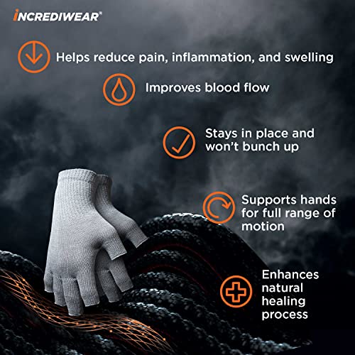 Incrediwear Fingerless Circulation Gloves Arthritis Gloves (Grey,Medium) #TOP3