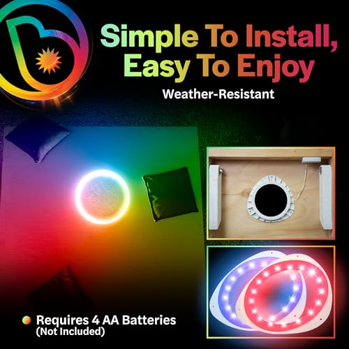 Brightz LED Cornhole Ring Lights for Hole & Board, Red & Blue, 2-Pack - image 6