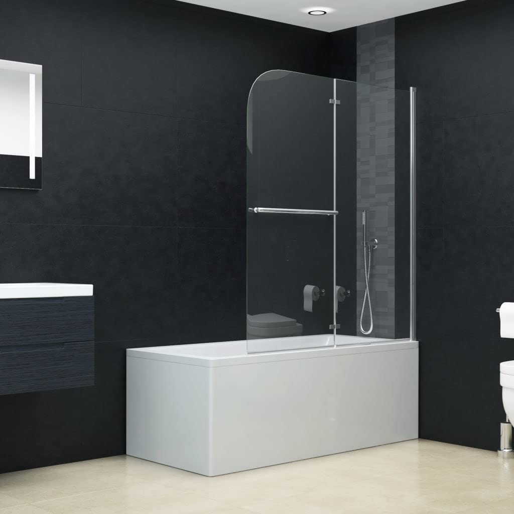 vidaXL Mampara Ducha 1 Hoja Plegable Pivotante + 1 Hoja Fija Cristal Seguridad Vidrio Templado ESG Cabina Baño Transparente Cierre Lateral Bañera