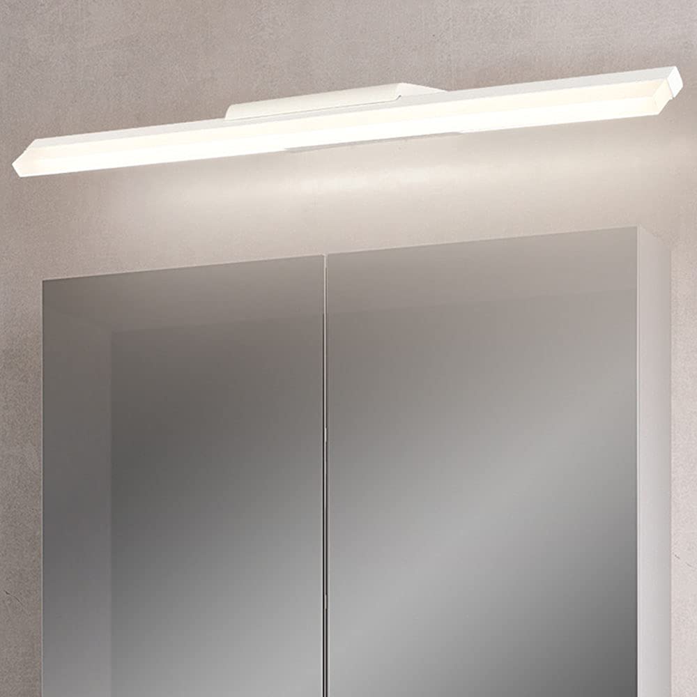 14W LED Rechteck Spiegellampe L60CM Weiß Design Spiegelleuchte Spiegel Frontlicht Badezimmer Wasserdicht Toilette Badezimmer Spiegellicht IP44 Wandleuchte Neutrales Licht 4500K,L40cm 9w