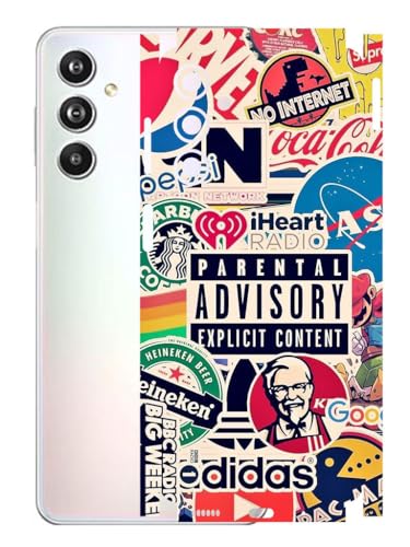 Image of AtOdds - Samsung Galaxy F54 (5G) Mobile Back Skin Sticker - Lamination - Rear Screen Guard Protector Film Wrap (Coverage - Back+Camera+Sides) (Design - Explicit Graffiti)