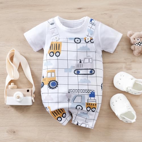 2-Pack Baby Boys Girls Romper Newborn Cartoon Print Short Sleeve Onesie Summer Clothes2