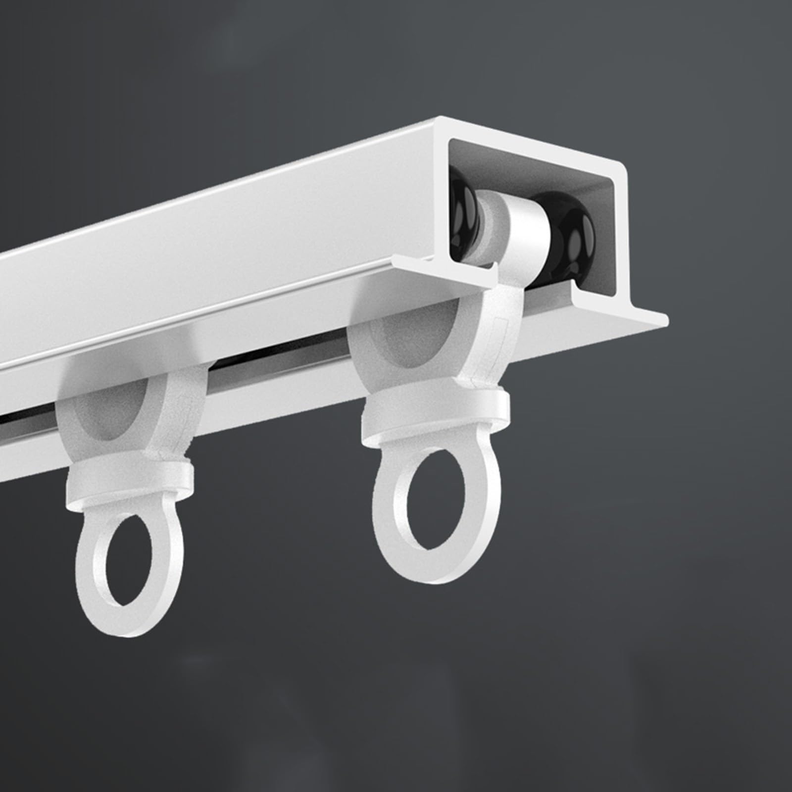 Binari Singoli Per Tende In Alluminio Silence, Set Di Binari Per Soffitto Incassato, Binario Tenda Resistenti Con Rullo, Per Soggiorno, Camera Da Letto(White,130cm/4.3ft)