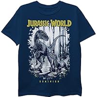 Jurassic World boys Jurassic World Dominion Raptor T-shirt T Shirt, Navy, 10 12 US