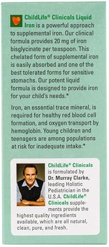 Miniatura 3 de ChildLife Clinicals Hierro líquido, suplemento de hierro, para una función sanguínea saludable, hierro de fácil absorción para niños, totalmente