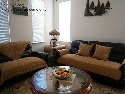 Octorose ® Quilted Micro Suede Customised Sectional Sofa Throw Pad Furniture Protector Sold By Piece Rather Than Set (Camel, 35X70) #TOP1