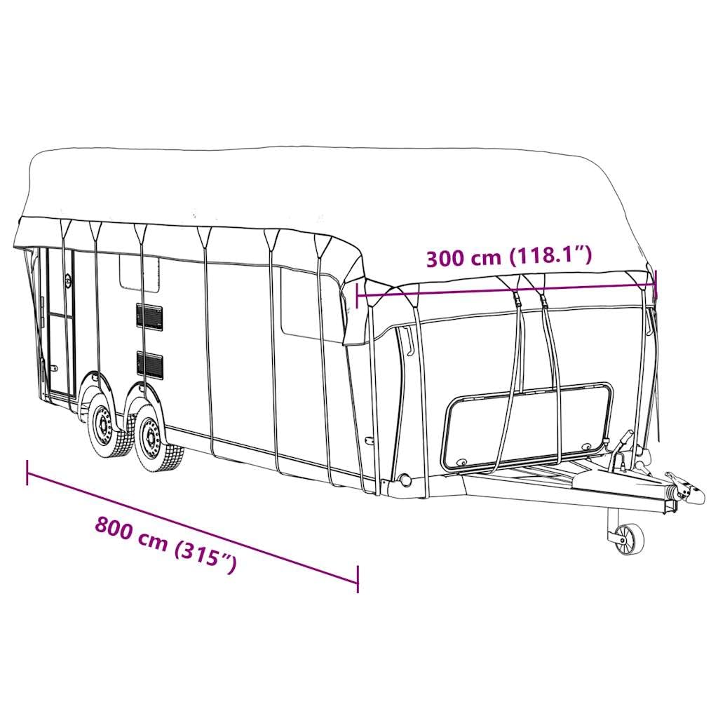vidaXL Cubierta de Techo para Caravana Tela no Tejida Gris 800x300 cm