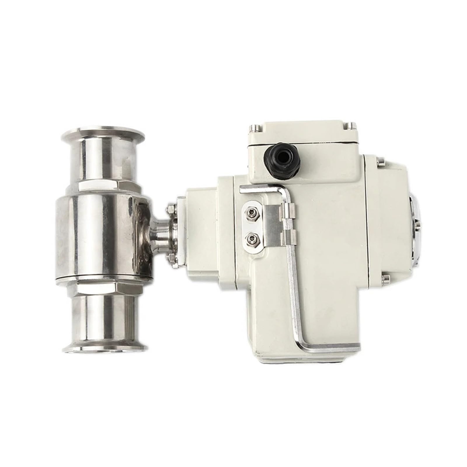 MXXDMOPD 32mm Q911F-16P 2-pass height platform electric ball valve stainless steel sanitary grade three-clamp ferrule(24VDC)