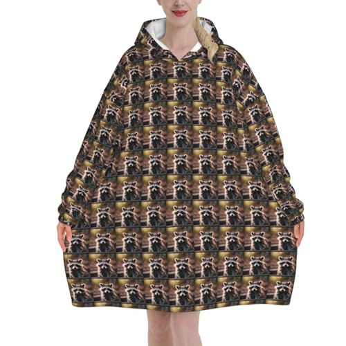 Couverture surdimensionnée raton laveur plaid géant d'hiver pour adulte