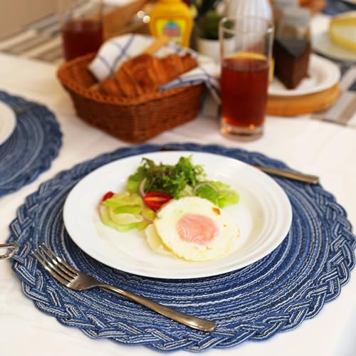 Sets de table ronds coton orange 38cm lavables cuisine - 7