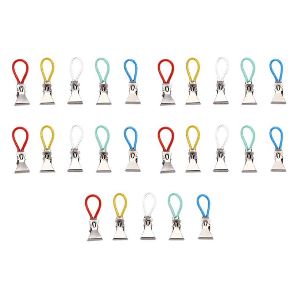 Agmoctz Clothes Pegs Clothespins Colorful Laundry Tea Towel Hanging Clips Loops Towel Clips Kitchen Bathroom Clips
