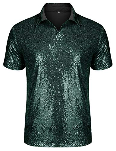 Polo décontracté haut de gamme à paillettes brillantes pour homme