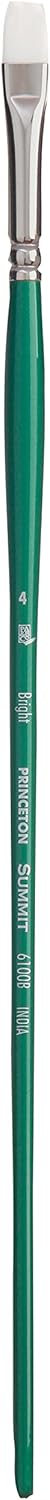 Princeton Summit White Synthetic Paint Brush for Acrylic and Oil, Series 6100, Bright, 4