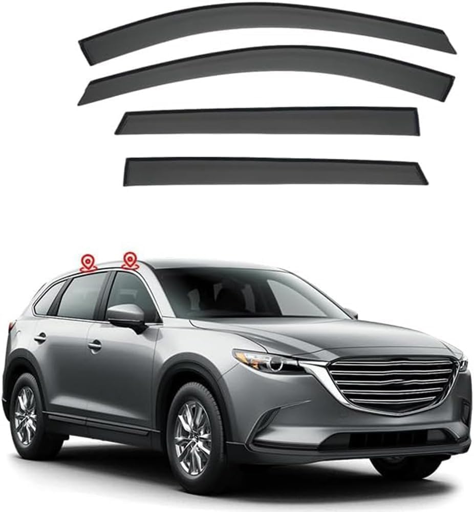 PANXUC Car Wind Deflectors for Mazda CX-9 2016-2024, Side Window Wind Rain Deflector Window Visor Sun Rain Guard Smoke Guards
