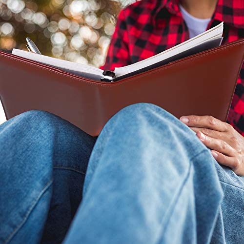 Image of Antner A5 Binder 6 Ring Refillable Notebook Planner Cover for A5 Refill Paper, PU Leather Small Binder Budget Planner Photocard Holder Loose Leaf Personal Organizer with Magnetic Buckle, Brown